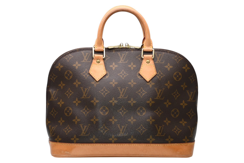 LOUIS VUITTON ルイ ヴィトン アルマPM ハンドバッグ M51130 モノグラム PVC ブラウン ゴールド金具 美品 中古 4b011873