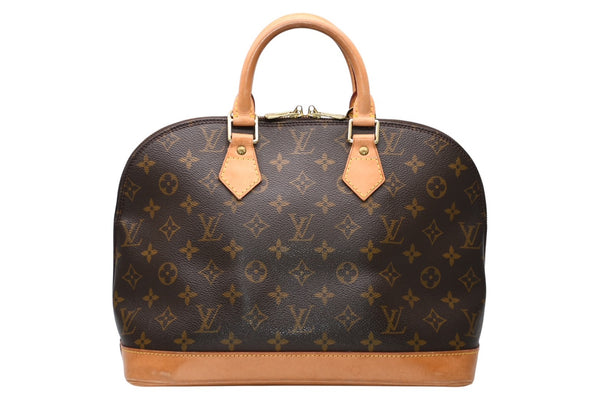 LOUIS VUITTON ルイ ヴィトン アルマPM ハンドバッグ M51130 モノグラム PVC ブラウン ゴールド金具 美品 中古 4b011873