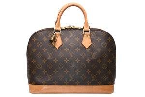 LOUIS VUITTON ルイ ヴィトン アルマPM ハンドバッグ M51130 モノグラム PVC ブラウン ゴールド金具 美品 中古 4b011873