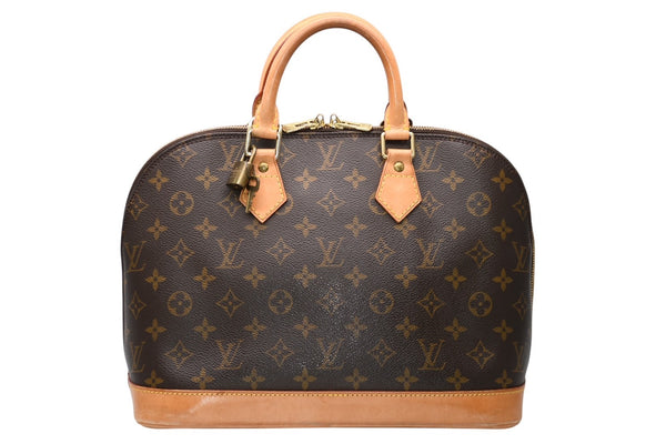 LOUIS VUITTON ルイ ヴィトン アルマPM ハンドバッグ M51130 モノグラム PVC ブラウン ゴールド金具 美品 中古 4b011873