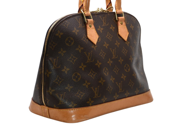 LOUIS VUITTON ルイ ヴィトン アルマPM ハンドバッグ M51130 モノグラム PVC ブラウン ゴールド金具 美品 中古 4b011873