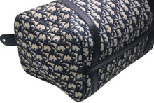Load image into Gallery viewer, Christian Dior クリスチャンディオール トロッター ボストンバッグ ネイビー キャンバス 美品 中古 4b011879