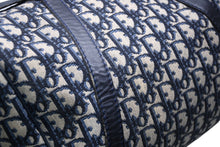 Load image into Gallery viewer, Christian Dior クリスチャンディオール トロッター ボストンバッグ ネイビー キャンバス 美品 中古 4b011879