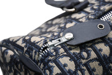 Load image into Gallery viewer, Christian Dior クリスチャンディオール トロッター ボストンバッグ ネイビー キャンバス 美品 中古 4b011879