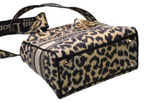 Load image into Gallery viewer, 極美品 Christian Dior クリスチャンディオール ミディアム 21年 レディディオール レオパード 2WAYハンドバッグ キャンバス 中古 4b011768