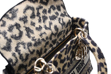 Load image into Gallery viewer, 極美品 Christian Dior クリスチャンディオール ミディアム 21年 レディディオール レオパード 2WAYハンドバッグ キャンバス 中古 4b011768