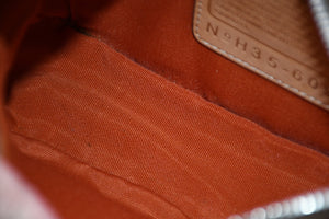 COACH コーチ 総柄 シグネチャー ワンショルダーバッグ 6094 ブラウン ベージュ キャンバス レザー シルバー金具 良品 中古 4b011841