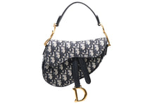 Load image into Gallery viewer, 極美品 Christian Dior クリスチャンディオール サドルミニバッグ ハンドバッグ M0456CTZQ オブリーク ネイビー 中古 4b011641