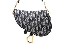 Load image into Gallery viewer, 極美品 Christian Dior クリスチャンディオール サドルミニバッグ ハンドバッグ M0456CTZQ オブリーク ネイビー 中古 4b011641
