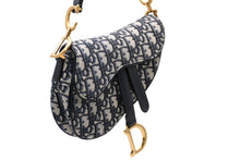 Load image into Gallery viewer, 極美品 Christian Dior クリスチャンディオール サドルミニバッグ ハンドバッグ M0456CTZQ オブリーク ネイビー 中古 4b011641