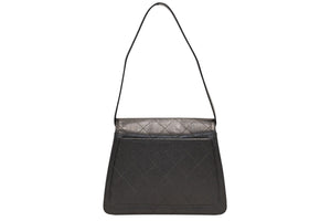 CHANEL シャネル ワイルドステッチ ハンドバッグ トップハンドル 5番台 ラムスキン ブラック ゴールド金具 美品 中古 4b011911