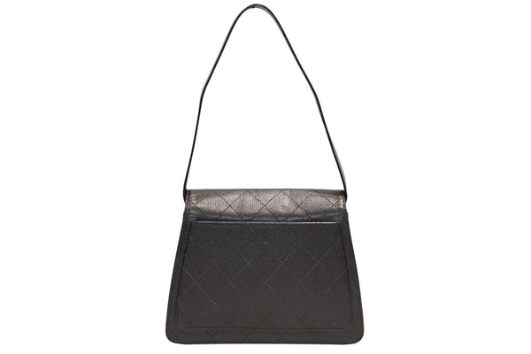 CHANEL シャネル ワイルドステッチ ハンドバッグ トップハンドル 5番台 ラムスキン ブラック ゴールド金具 美品 中古 4b011911