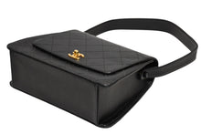 画像をギャラリービューアに読み込む, CHANEL シャネル ワイルドステッチ ハンドバッグ トップハンドル 5番台 ラムスキン ブラック ゴールド金具 美品 中古 4b011911