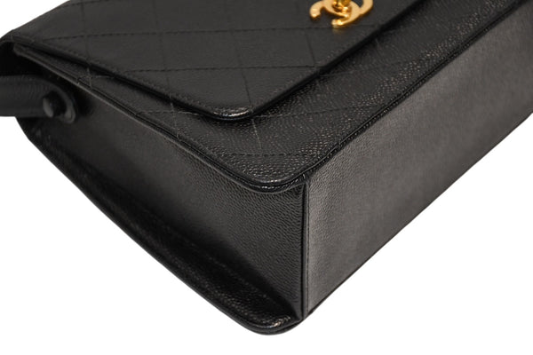 CHANEL シャネル ワイルドステッチ ハンドバッグ トップハンドル 5番台 ラムスキン ブラック ゴールド金具 美品 中古 4b011911