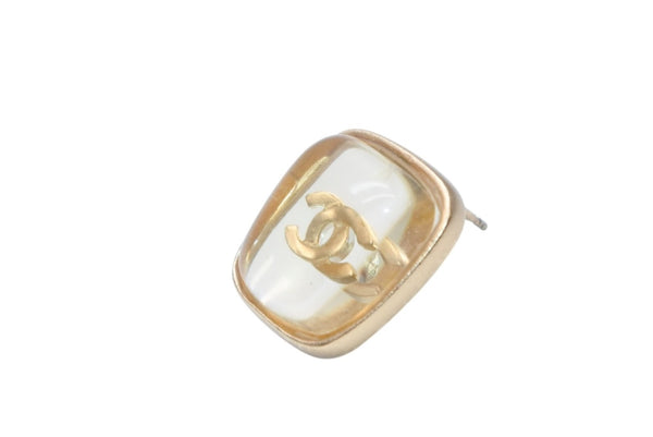 ココマーク スタッドピアス 重量約5.8g 01P刻印 GP メタル 樹脂 ゴールド クリア 両耳用 美品 中古 4b011931