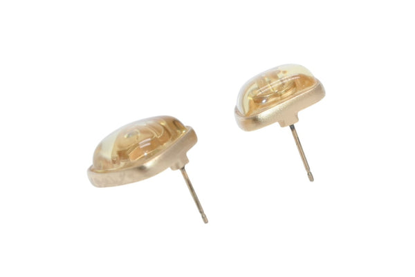 ココマーク スタッドピアス 重量約5.8g 01P刻印 GP メタル 樹脂 ゴールド クリア 両耳用 美品 中古 4b011931