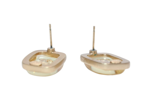 ココマーク スタッドピアス 重量約5.8g 01P刻印 GP メタル 樹脂 ゴールド クリア 両耳用 美品 中古 4b011931