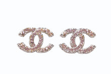 画像をギャラリービューアに読み込む, CHANEL シャネル ココマーク ピアス 重量約4.2g A13C刻印 メタル ラインストーン ピンク シルバー 両耳用 良品 中古 4b011936