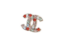 Load image into Gallery viewer, 極美品 CHANEL シャネル ココマーク ピアス 重量約2.1g 04A刻印 GP メタル ラインストーン ゴールド マルチカラー 両耳用 中古 4b011968