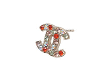 Load image into Gallery viewer, 極美品 CHANEL シャネル ココマーク ピアス 重量約2.1g 04A刻印 GP メタル ラインストーン ゴールド マルチカラー 両耳用 中古 4b011971