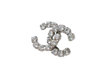 Load image into Gallery viewer, CHANEL シャネル ココマーク ピアス 重量約3.5g 00A刻印 シルバー クリア メタル ラインストーン 両耳用 美品 中古 4b011976