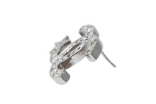 Load image into Gallery viewer, CHANEL シャネル ココマーク ピアス 重量約11.3g B21V刻印 メタル ラインストーン シルバー クリア 両耳用 美品 中古 4b011978