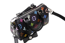 Load image into Gallery viewer, 新品同様 LOUIS VUITTON ルイヴィトン ナノスピーディ 村上隆 マルチカラー ブラック 2WAYバッグ M13406 PVC レザー 中古 4b011995