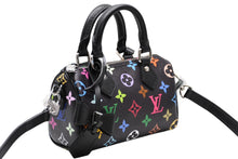 Load image into Gallery viewer, 新品同様 LOUIS VUITTON ルイヴィトン ナノスピーディ 村上隆 マルチカラー ブラック 2WAYバッグ M13406 PVC レザー 中古 4b011995