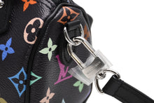 Load image into Gallery viewer, 新品同様 LOUIS VUITTON ルイヴィトン ナノスピーディ 村上隆 マルチカラー ブラック 2WAYバッグ M13406 PVC レザー 中古 4b011995