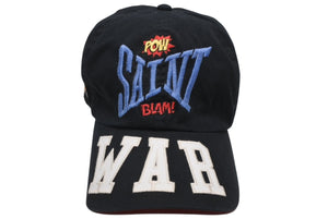 SAINT MICHAEL セントマイケル WAR ワー キャップ SM-A21-0000-043 コットン ブラック ONE SIZE 美品 中古 4b012036