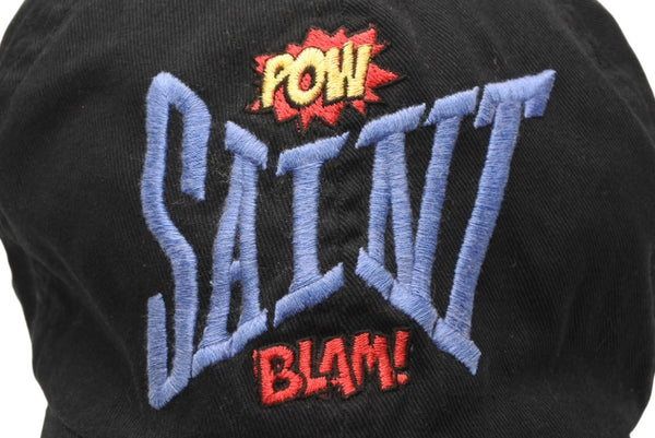 SAINT MICHAEL セントマイケル WAR ワー キャップ SM-A21-0000-043 コットン ブラック ONE SIZE 美品 中古 4b012036
