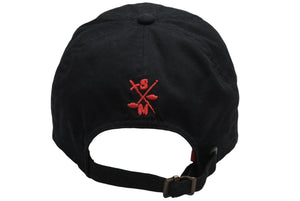 SAINT MICHAEL セントマイケル WAR ワー キャップ SM-A21-0000-043 コットン ブラック ONE SIZE 美品 中古 4b012036