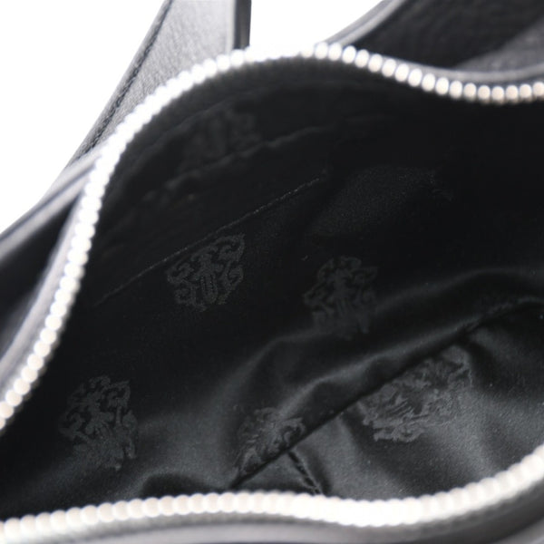 新品未使用 CHROME HEARTS クロムハーツ HOBO スクロール ショルダーバッグ ブラック レザー 中古 4b012068