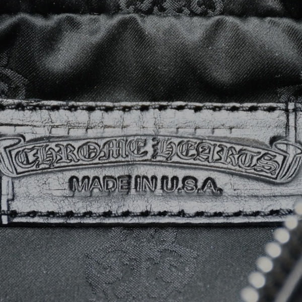 新品未使用 CHROME HEARTS クロムハーツ HOBO スクロール ショルダーバッグ ブラック レザー 中古 4b012068
