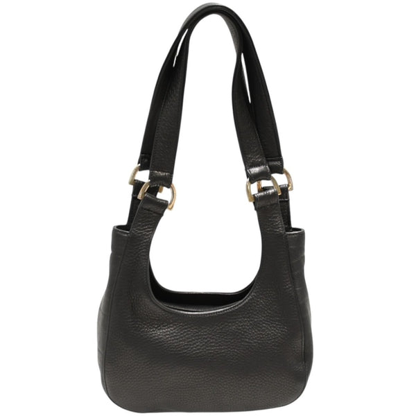 新品未使用 CHROME HEARTS クロムハーツ HOBO スクロール ショルダーバッグ ブラック レザー 中古 4b012068