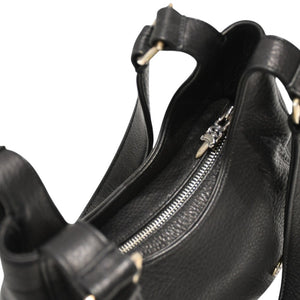 新品未使用 CHROME HEARTS クロムハーツ HOBO スクロール ショルダーバッグ ブラック レザー 中古 4b012068