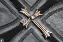 Load image into Gallery viewer, 極美品 CHROME HEARTS クロムハーツ ラージクロス レザーベスト サイズXL クロスボールボタン ブラック 中古 4b012072
