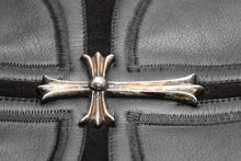 Load image into Gallery viewer, 極美品 CHROME HEARTS クロムハーツ ラージクロス レザーベスト サイズXL クロスボールボタン ブラック 中古 4b012072