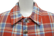 Load image into Gallery viewer, 極美品 CHROME HEARTS クロムハーツ WORKN JNKYD PLD シャツジャケット サイズL クロスボールボタン チェック柄 中古 4b012073