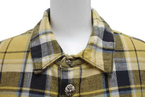 CHROME HEARTS クロムハーツ WORKN JNKYD PLD シャツジャケット サイズM クロスボールボタン チェック柄 美品 中古 4b012074