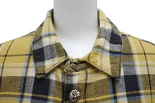 Load image into Gallery viewer, CHROME HEARTS クロムハーツ WORKN JNKYD PLD シャツジャケット サイズM クロスボールボタン チェック柄 美品 中古 4b012074