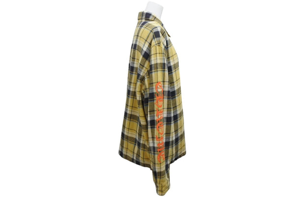 CHROME HEARTS クロムハーツ WORKN JNKYD PLD シャツジャケット サイズM クロスボールボタン チェック柄 美品 中古 4b012074