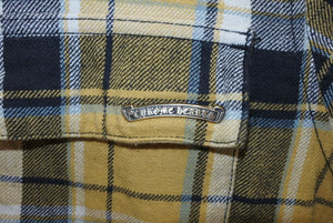 CHROME HEARTS クロムハーツ WORKN JNKYD PLD シャツジャケット サイズM クロスボールボタン チェック柄 美品 中古 4b012074