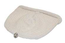 Load image into Gallery viewer, 新品未使用 CHROME HEARTS クロムハーツ カシミヤ ビーズクロスパッチ ビーニー ニットキャップ ONE SIZE 22cm ホワイト 中古 4b012075