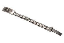 Load image into Gallery viewer, 極美品 CHROME HEARTS クロムハーツ ID FLORAL CRS フローラルクロス IDブレスレット 重量約110.5g クラシックチェーン 11リンク 中古 4b012076