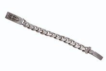 Load image into Gallery viewer, 極美品 CHROME HEARTS クロムハーツ ID FLORAL CRS フローラルクロス IDブレスレット 重量約121.4g クラシックチェーン 13リンク 中古 4b012077