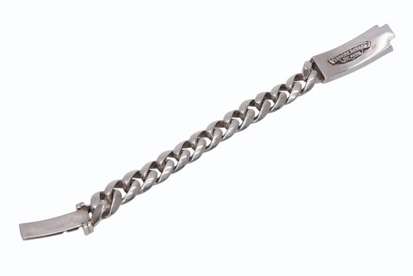 極美品 CHROME HEARTS クロムハーツ ID FLORAL CRS フローラルクロス IDブレスレット 重量約121.4g クラシックチェーン 13リンク 中古 4b012077