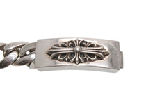 Load image into Gallery viewer, 極美品 CHROME HEARTS クロムハーツ ID FLORAL CRS フローラルクロス IDブレスレット 重量約121.4g クラシックチェーン 13リンク 中古 4b012077