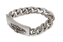 Load image into Gallery viewer, 極美品 CHROME HEARTS クロムハーツ ID FLORAL CRS フローラルクロス IDブレスレット 重量約121.4g クラシックチェーン 13リンク 中古 4b012077