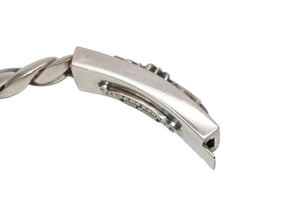 極美品 CHROME HEARTS クロムハーツ ID FLORAL CRS フローラルクロス IDブレスレット 重量約121.4g クラシックチェーン 13リンク 中古 4b012077
